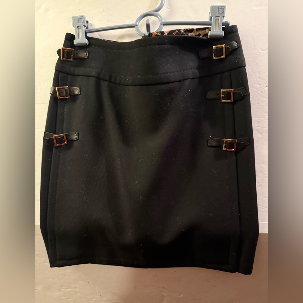 Dolce & Gabbana Black Pencil Skirt with Buckle Details